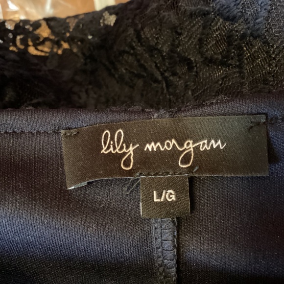 Lily Morgan Dark Blue Lace Dress - Picture 3 of 4